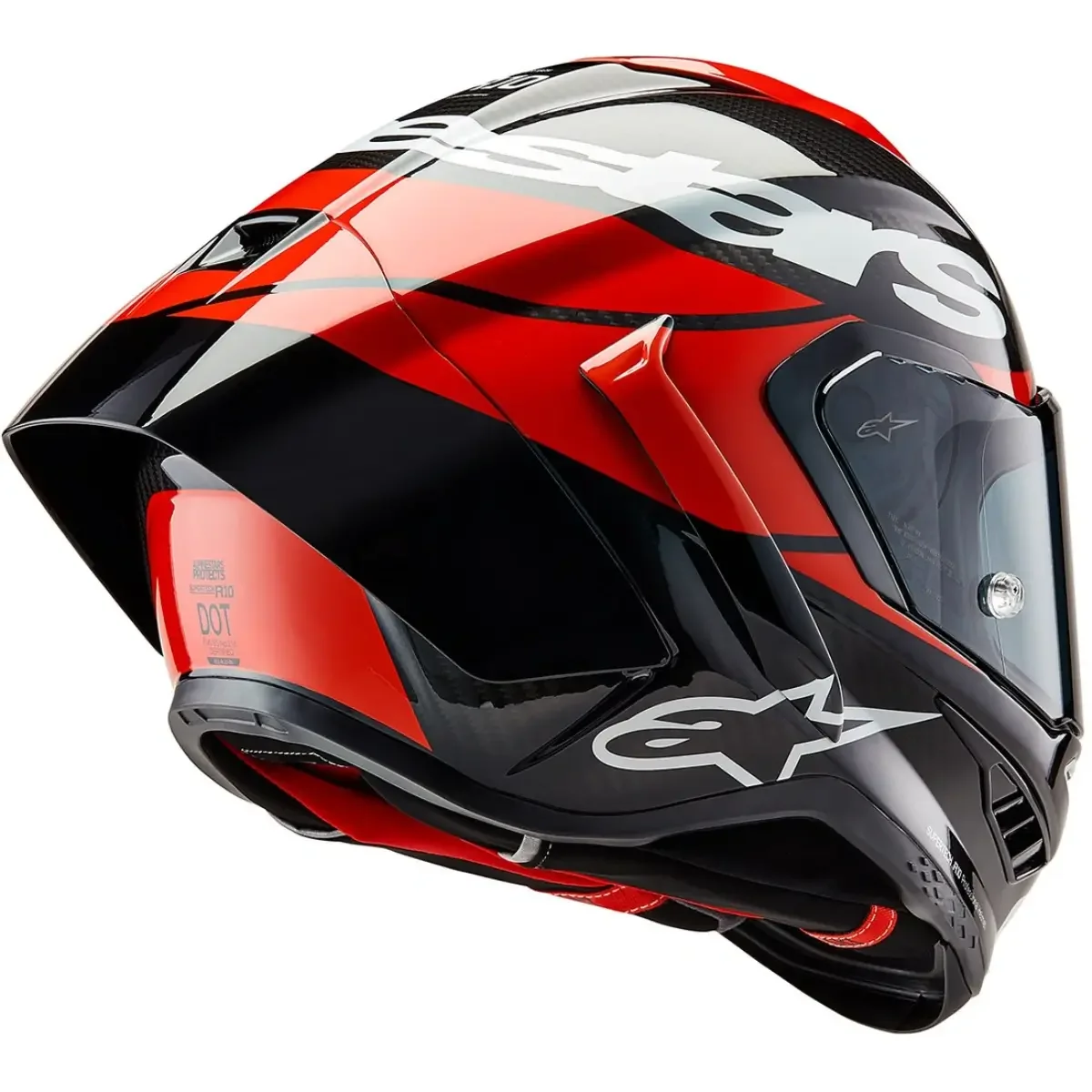 Capacete Alpinestars Supertech R10 Element Preto/Branco/Vermelho